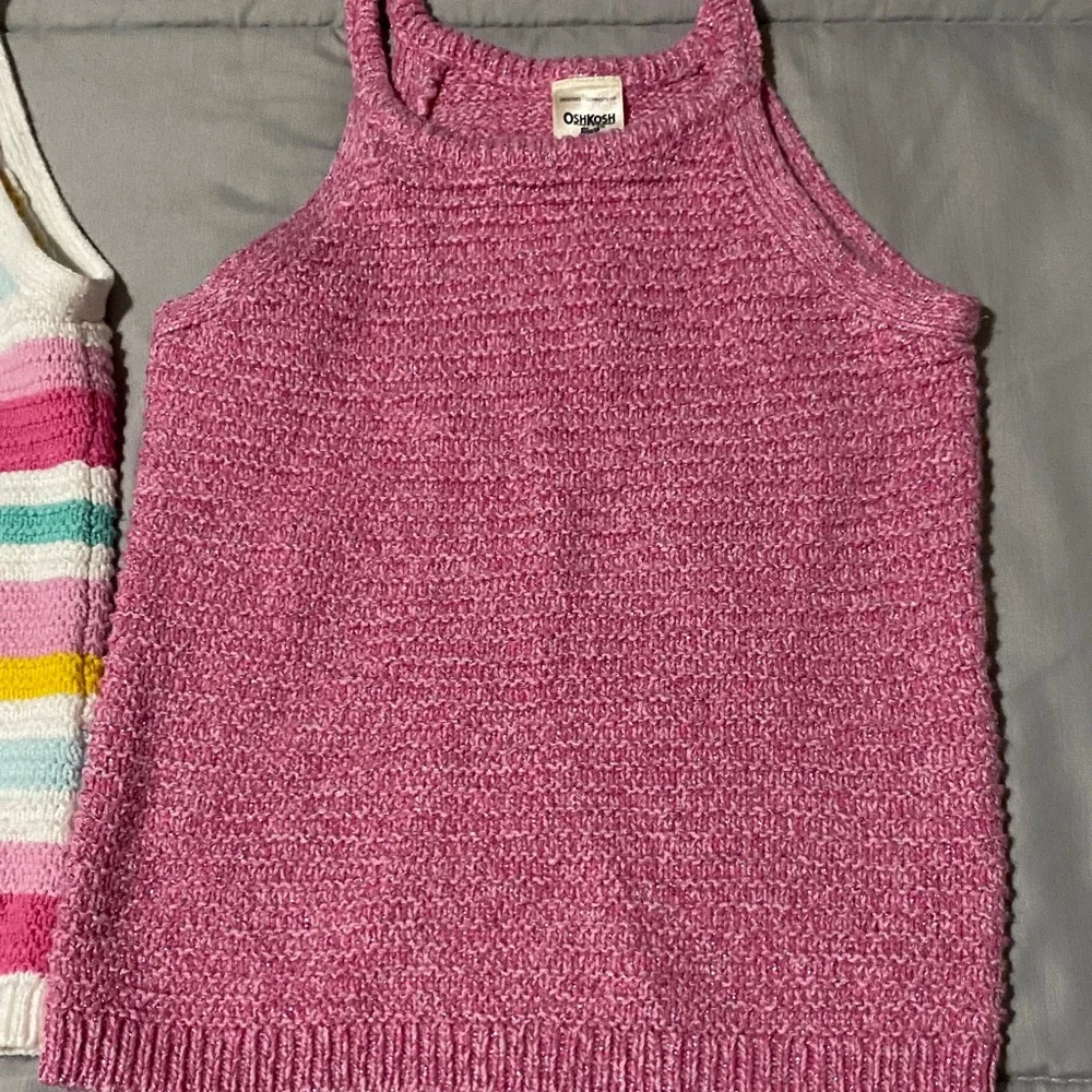 OshKosh B'gosh Striped and Pink Knit Tank Tops - Picture 3 of 4